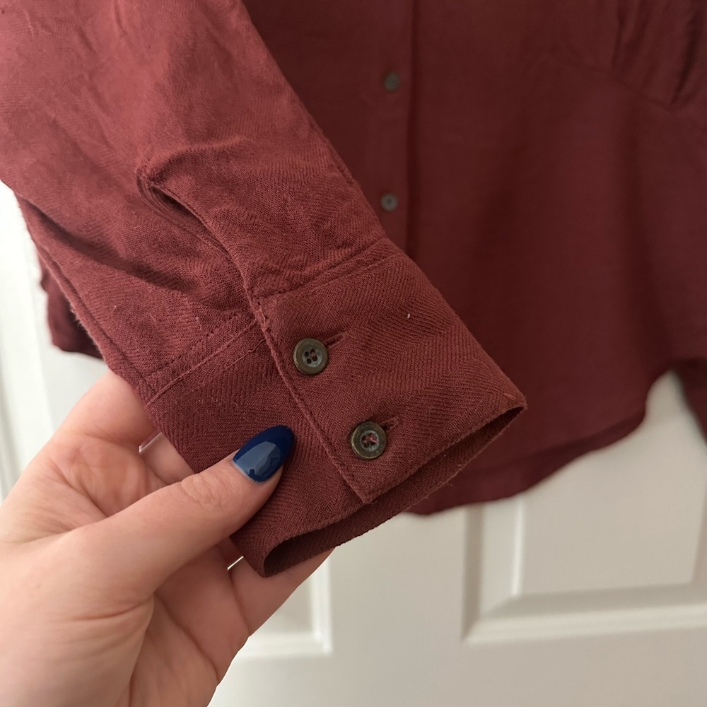 'True Affection' Herringbone Button Front Shirt - image 6